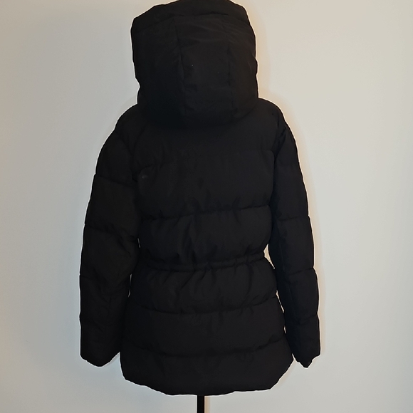 DKNY Black Quilted Hooded Puffer Coat - Picture 5 of 14